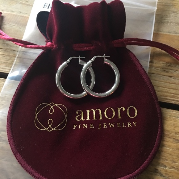 amoro Jewelry - NIB! amoro Italian Medium Hoop Sterling Earrings